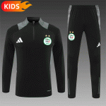 2024/2025 Algeria Half-Pull Training Wear Black Football Shirt Kids Size