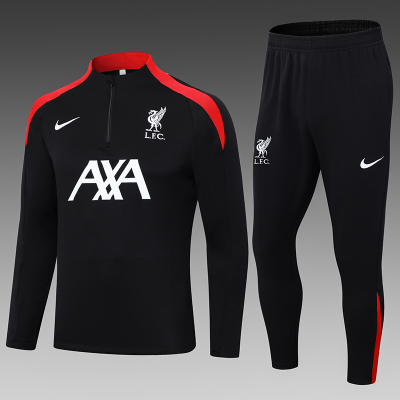 2024/2025 Liverpool Half-Pull Training Wear Black Football Shirt