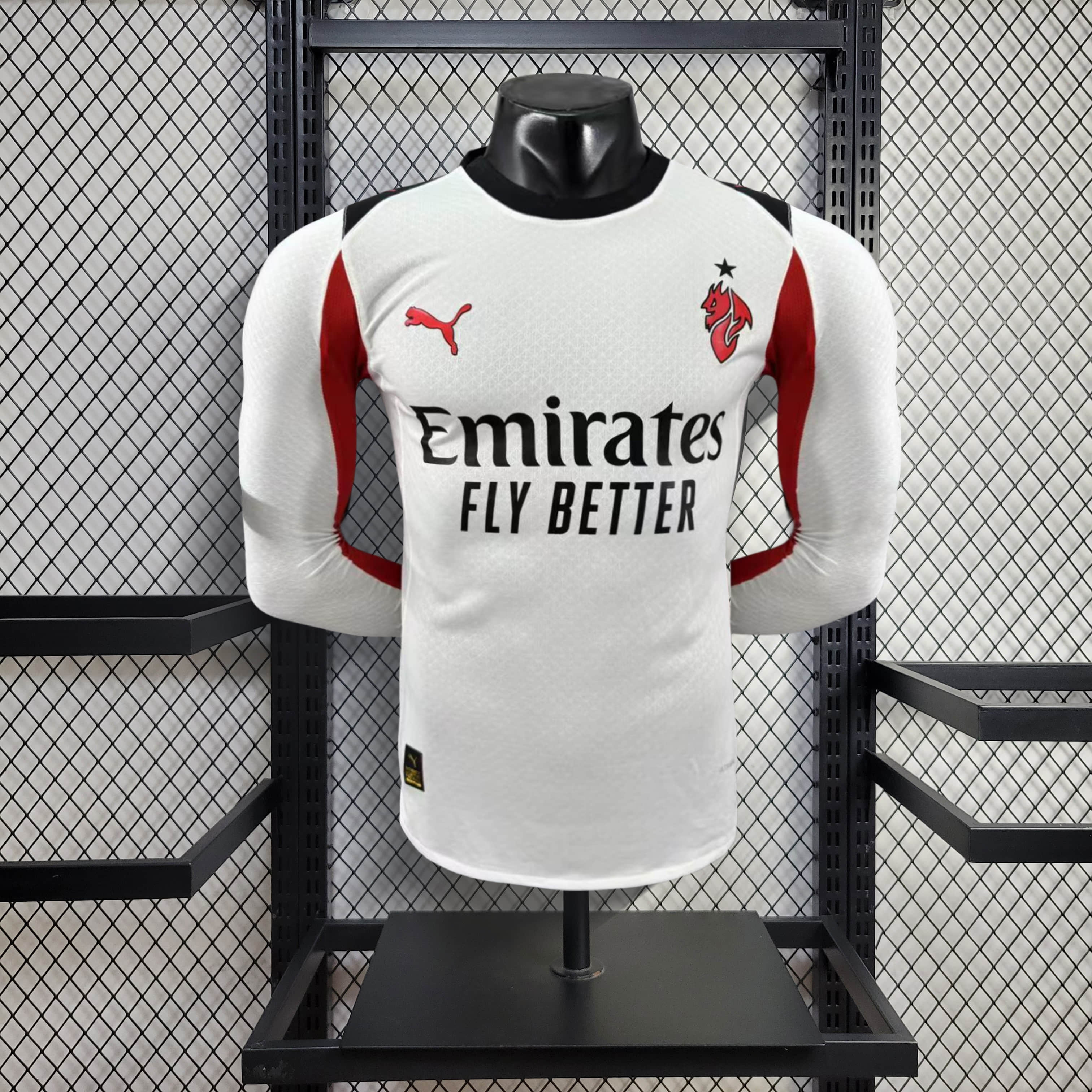 2025/2026 Player Version Long Sleeve AC Milan Away Football Shirt 1:1 Thai Quality