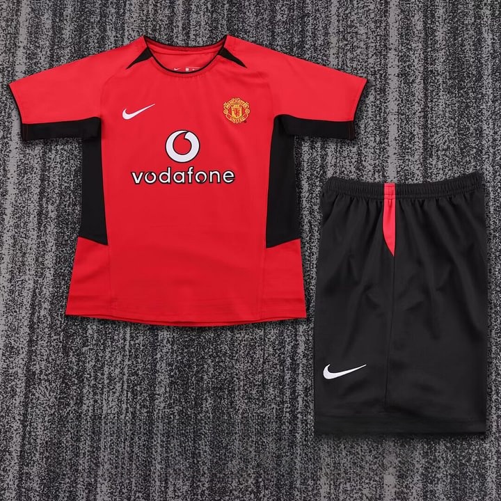2002/2004 Retro Manchester United Home Football Shirt Kids Size 1:1 Thai Quality