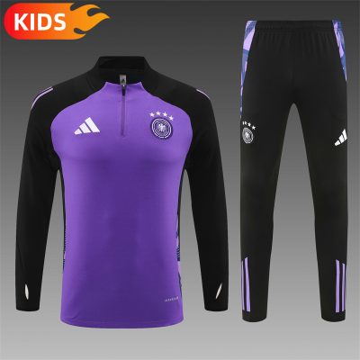2024/2025 Germany Half-Pull Training Wear Purple Football Shirt Kids Size
