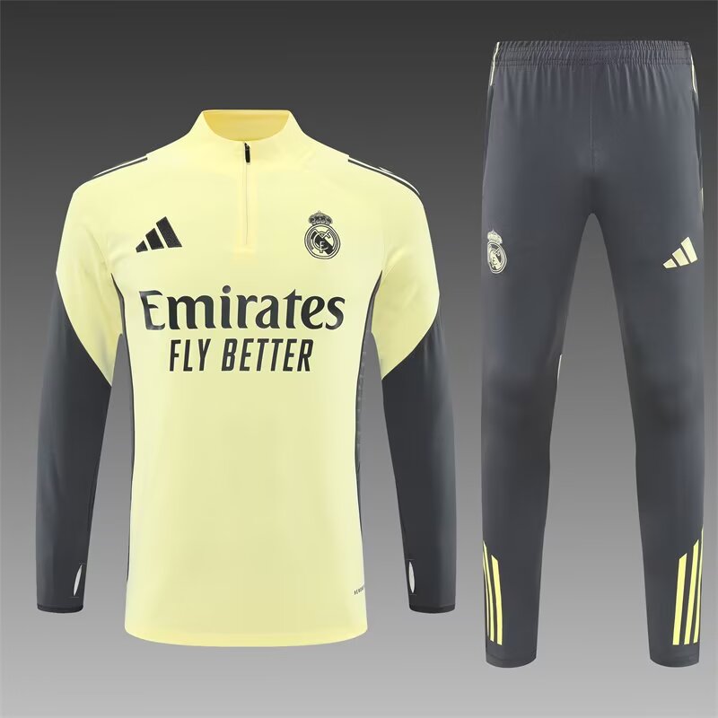 2025/2026 Real Madrid Half-Pull Training Suit Football Shirt 1:1 Thai Quality Set