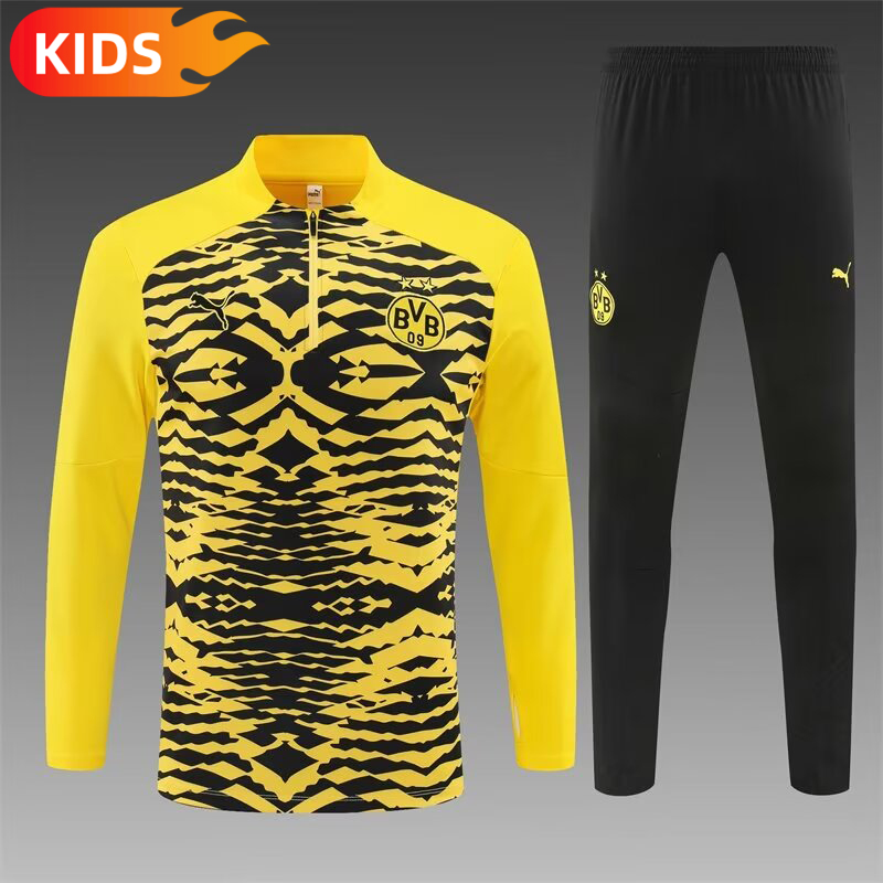 69ee0599b911fb3f59f197ee11c2a3d5 2024/2025 Dortmund Half-Pull Training Wear Yellow Football Shirt Kids Size