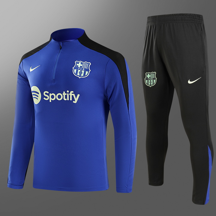 2024/2025 Barcelona Half-Pull Training Wear Blue Football Shirt
