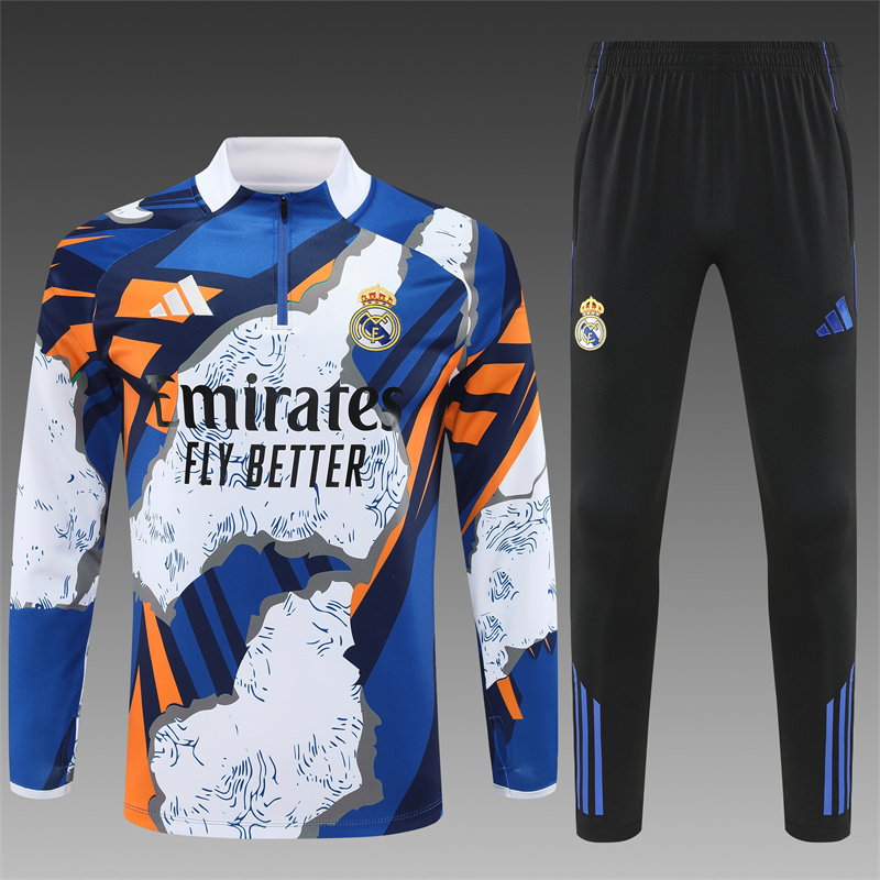2025/2026 Real Madrid Half-Pull Training Suit Football Shirt 1:1 Thai Quality Set