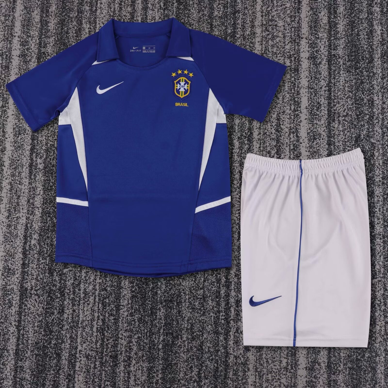 2002 Retro Brazil Away Football Shirt Kids Size 1:1 Thai Quality