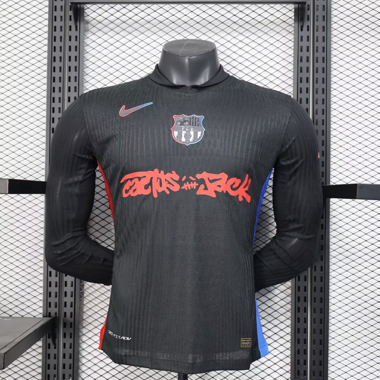 2024/2025 Long Sleeve Player Version Barcelona x Travis Scott Away Football Shirt 1:1 Thai Quality