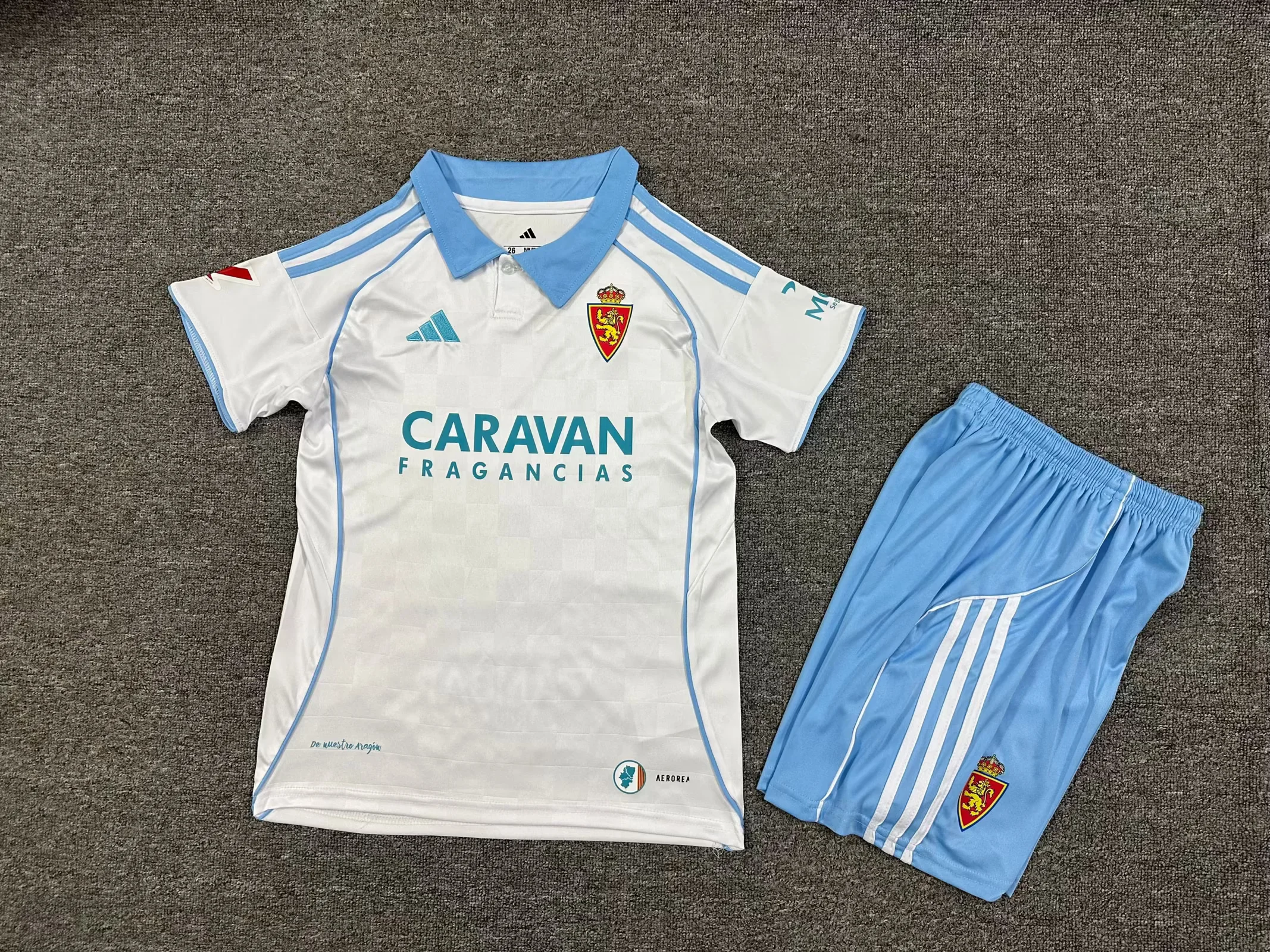 2025/2026 Real Zaragoza Home Football Shirt Kids Size 1:1 Thai Quality