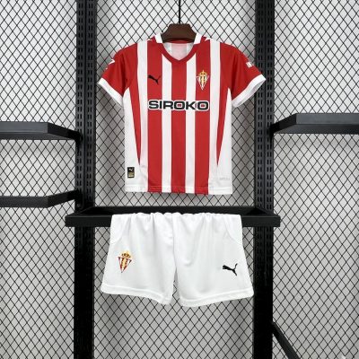 2024/2025 Sporting de Gijon Home Football Shirt Kids Size 1:1 Thai Quality