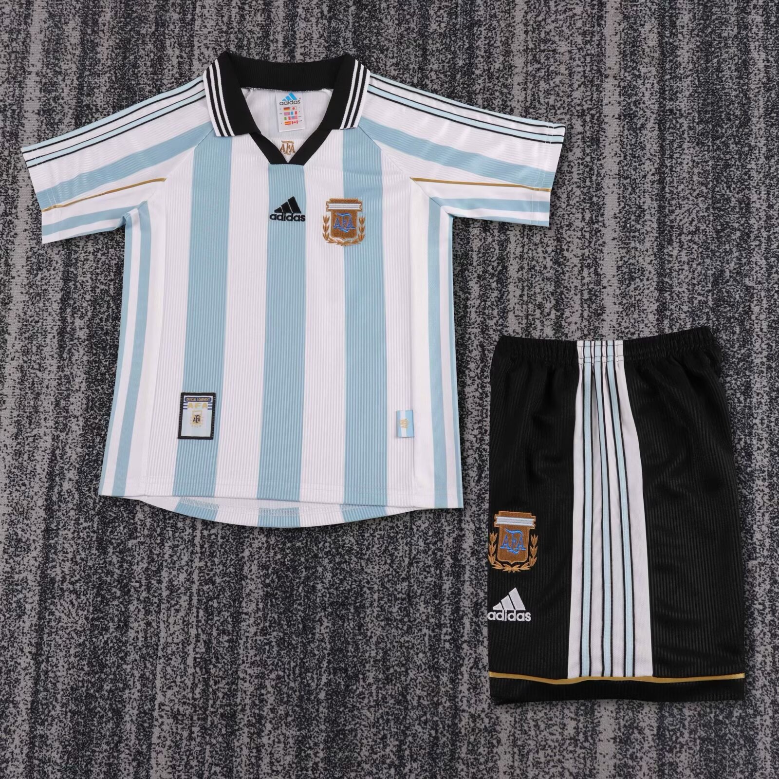 1998 Retro Argentina Home Football Shirt Kids Size 1:1 Thai Quality