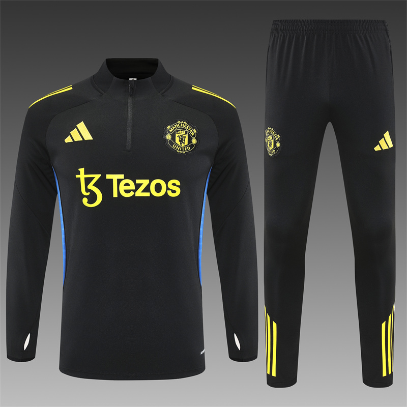 2025/2026 Manchester United Half-Pull Training Suit Football Shirt 1:1 Thai Quality Set