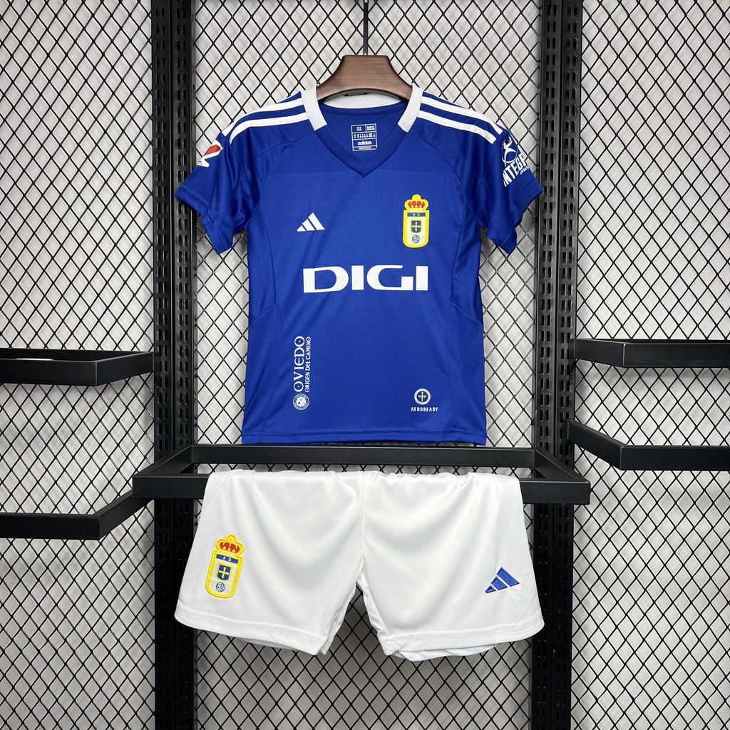 7ae0518fa5824517ba0e30d05f29eafb 2024/2025 Real Oviedo Vetusta Home Football Shirt Kids Size 1:1 Thai Quality