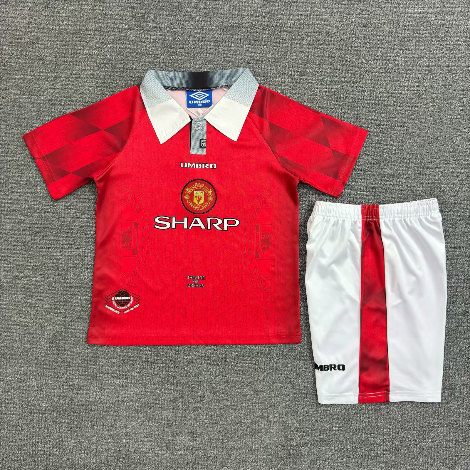 1996/1997 Retro Manchester United Home Football Shirt Kids Size 1:1 Thai Quality