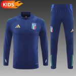 2024/2025 Italy Half-Pull Training Wear Royal Blue Football Shirt Kids Size