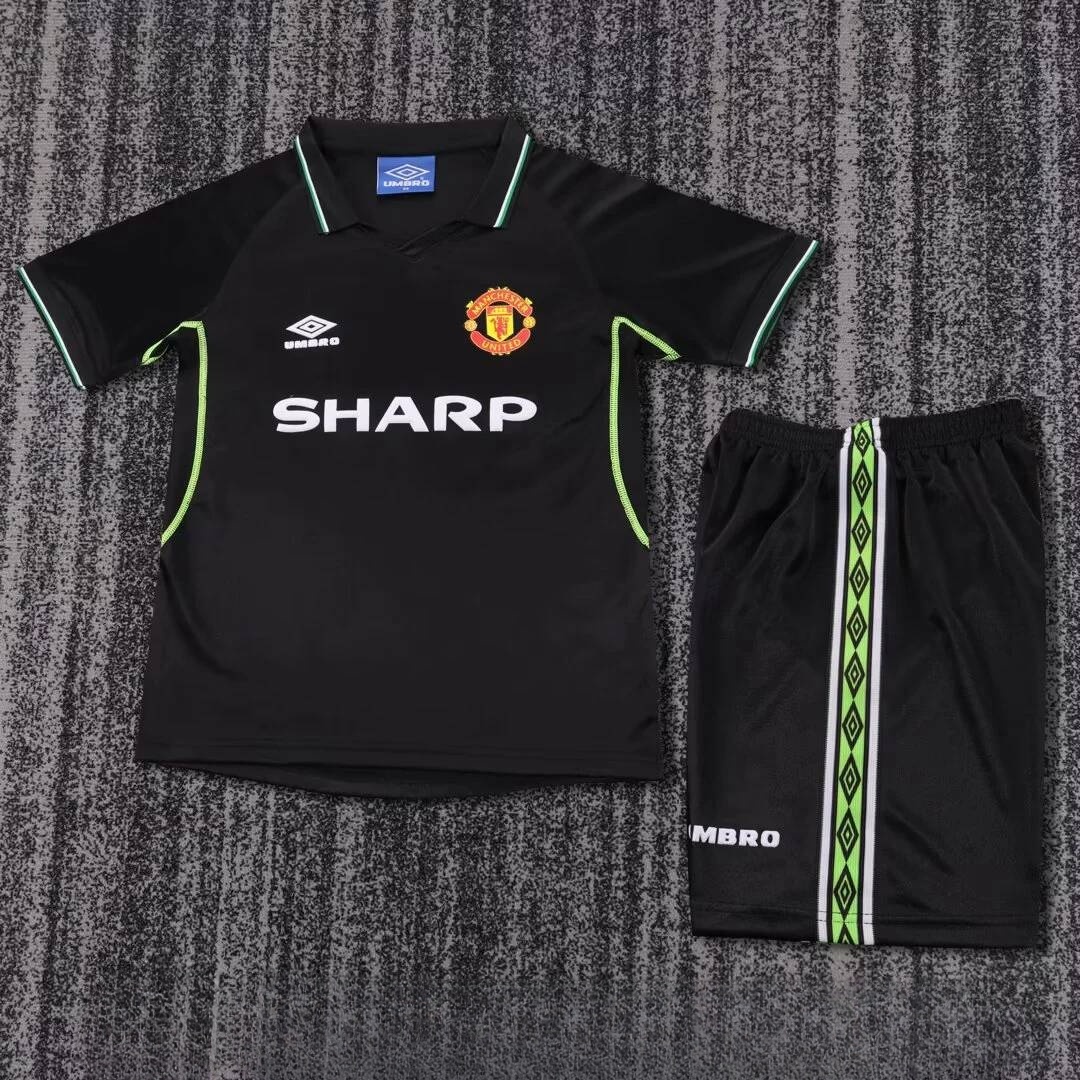 1998/1999 Retro Manchester United Third Away Football Shirt Kids Size 1:1 Thai Quality