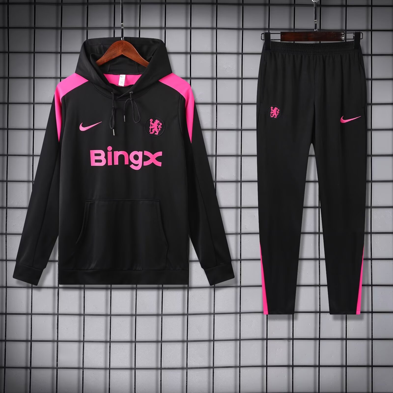 2024/2025 Chelsea Hooded Long Sleeves Training Suit Black Football Shirt