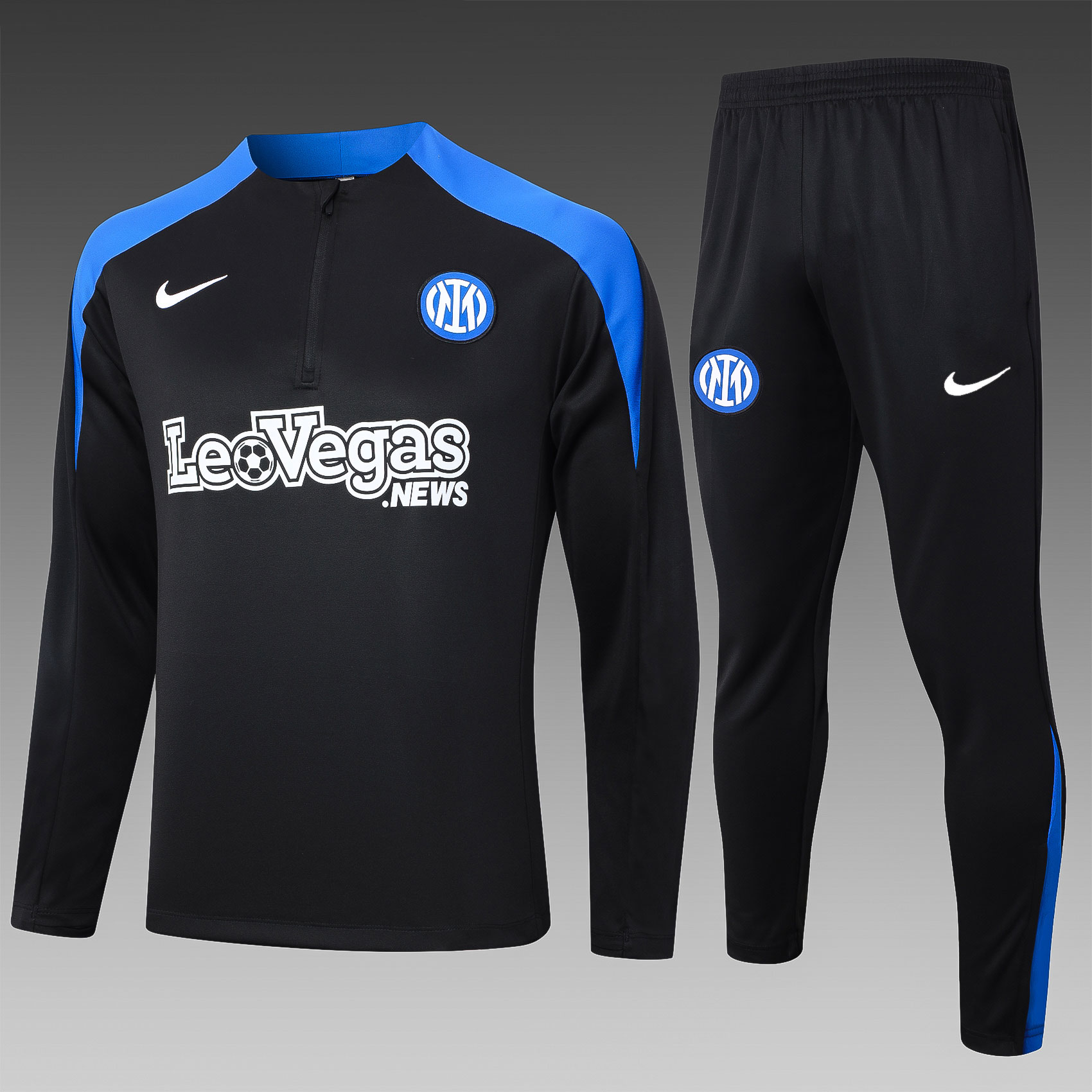 2024/2025 Inter Milan Half-Pull Training Wear Black Football Shirt