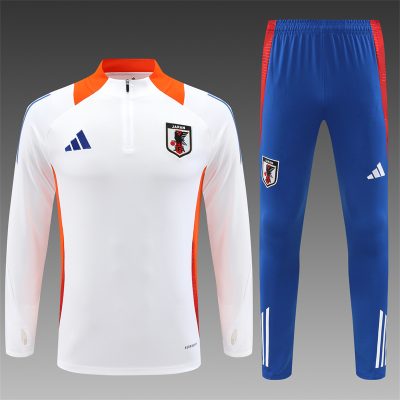 2024/2025 Japan Half-Pull Training Wear White Football Shirt