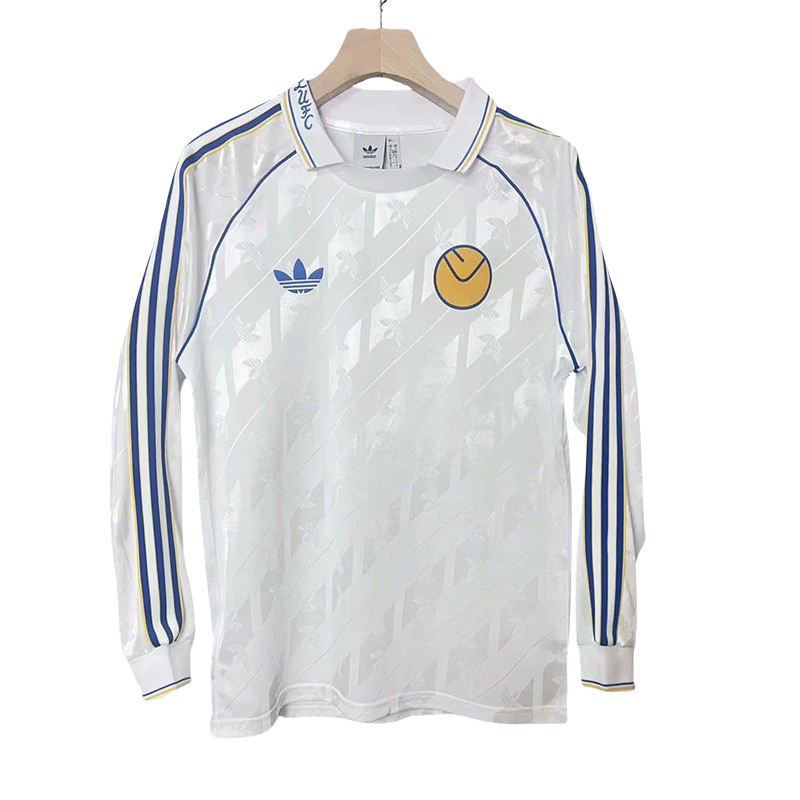2024/2025 Retro Long Sleeve Leeds United White Football Shirt 1:1 Thai Qualit
