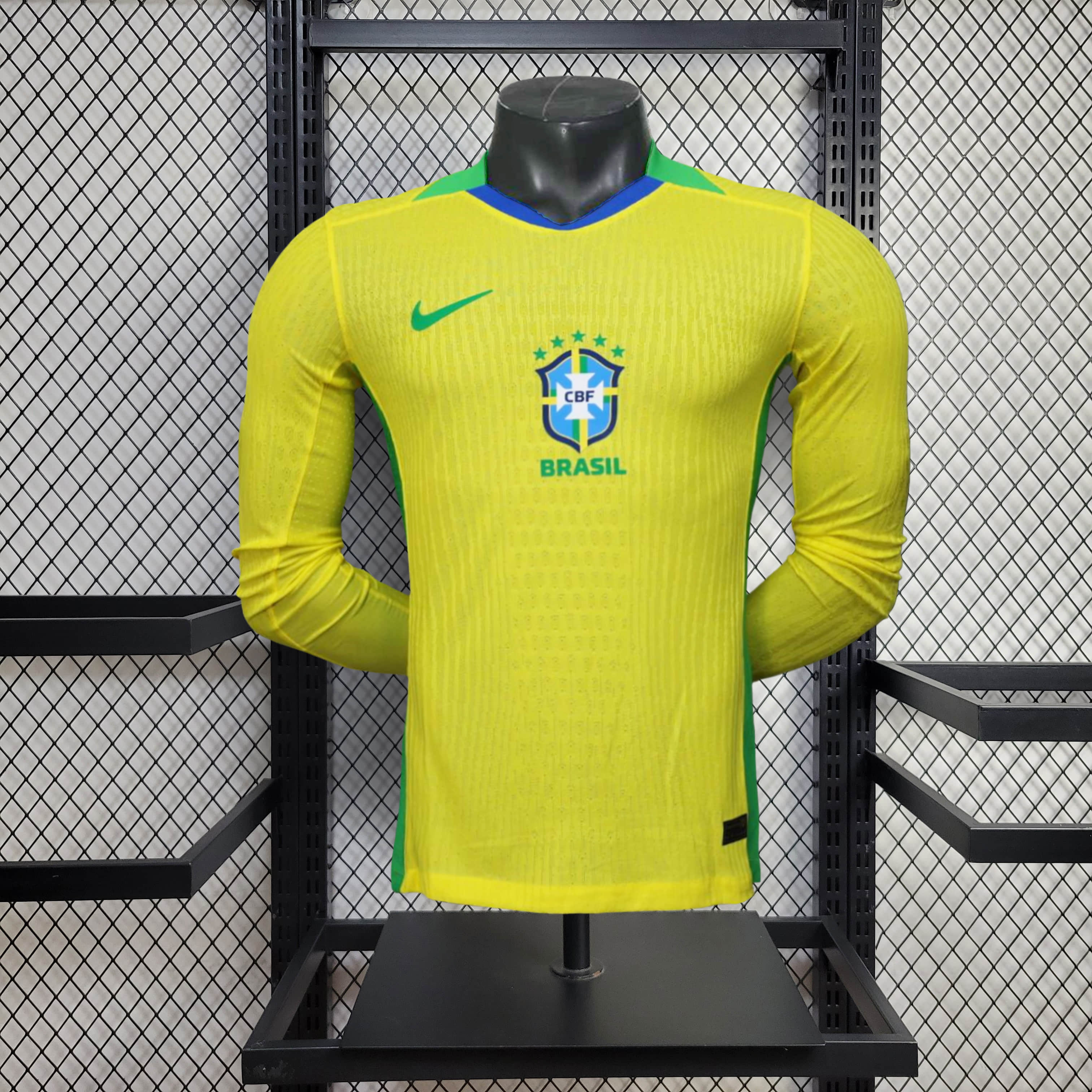 2025 Player Version Long Sleeve Brazil Home Football Shirt 1:1 Thai Quality