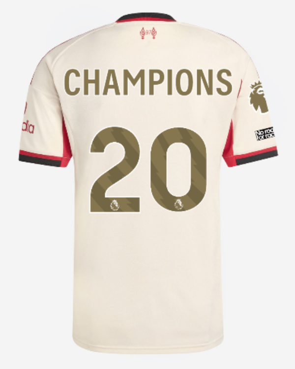 【CHAMPIONS】2025/2026 Liverpool Away Gold Custom Football Shirt 1:1 Thai Quality