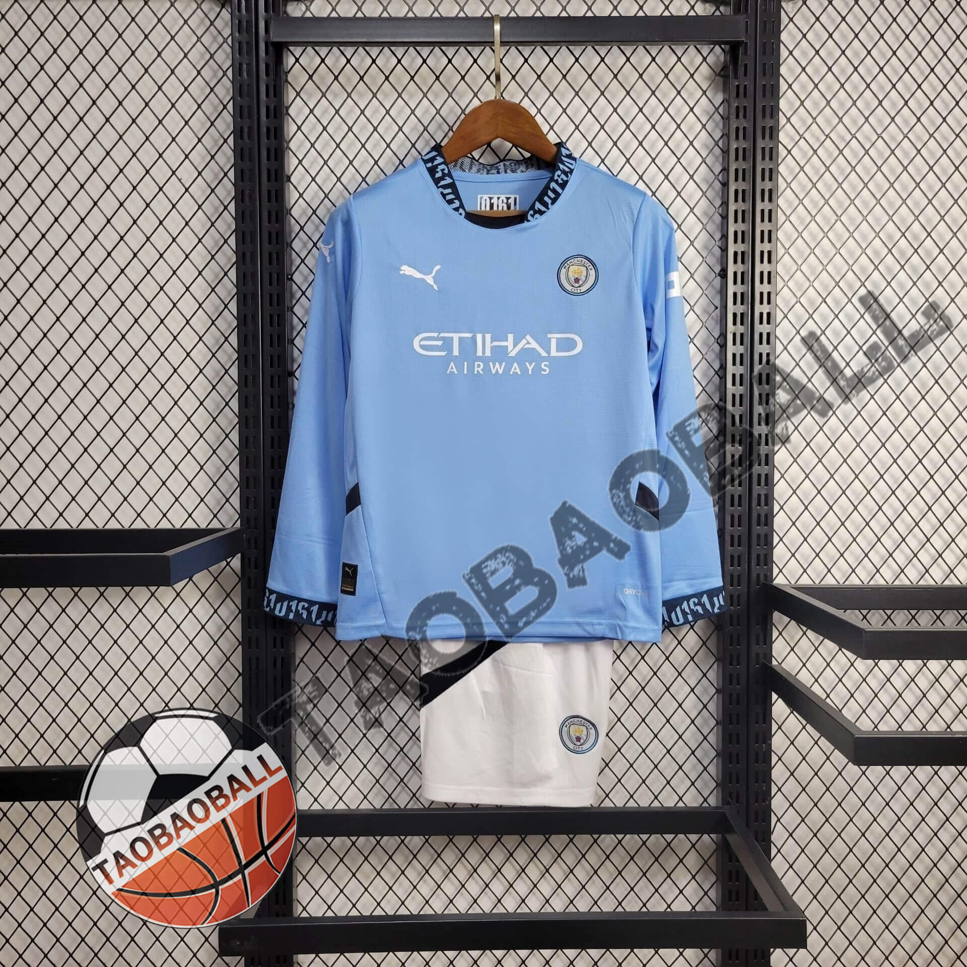 2024/2025 Long Sleeve Manchester City Home Football Shirt Kids Size 1:1 Thai Quality