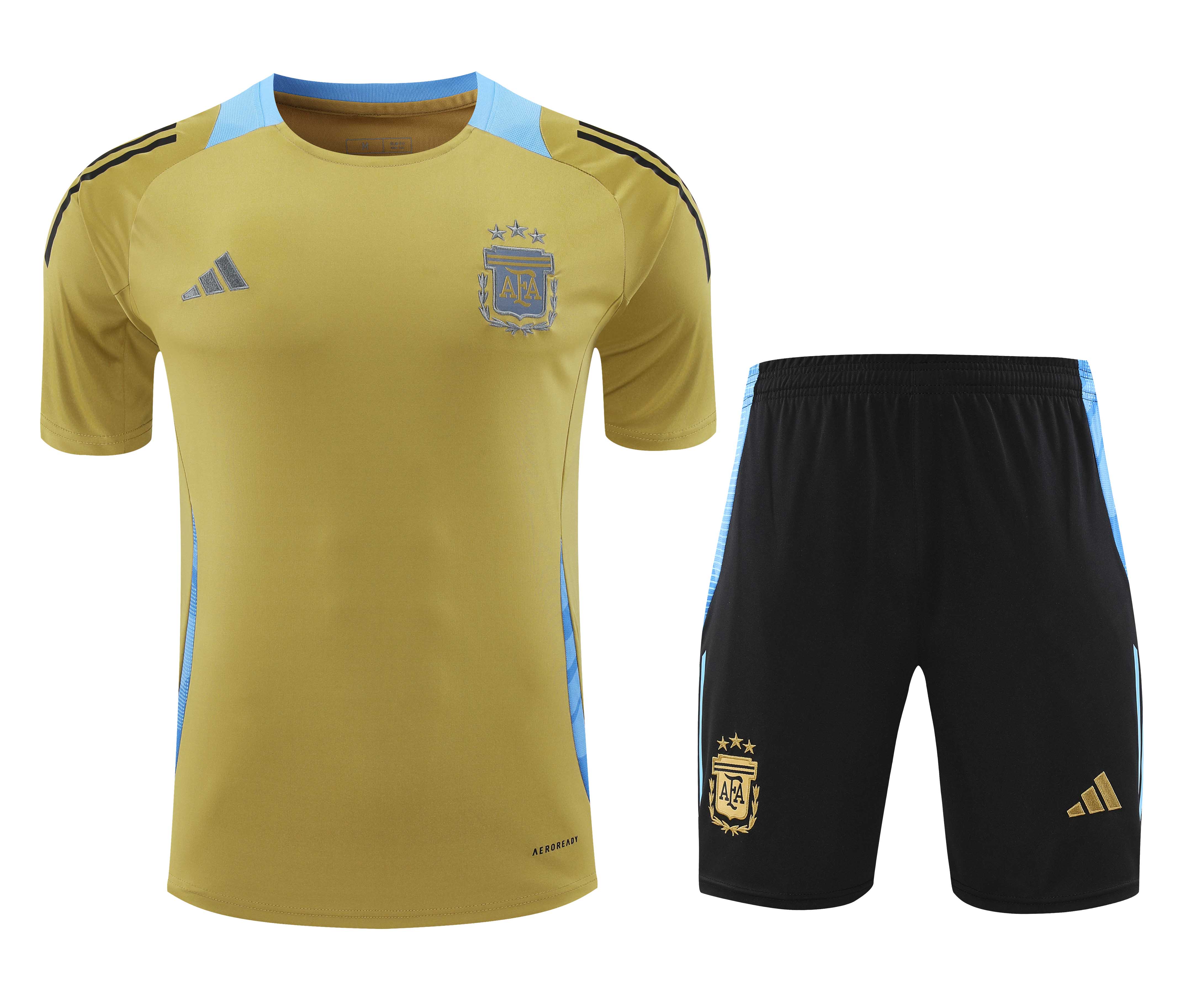2024/2025 Argentina Training Wear Gold Suit Shirt 1:1 Thai Quality
