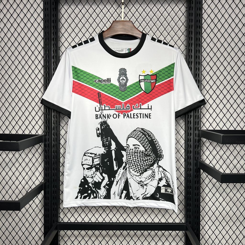 9a6d2f1a3462f2d77d9a3cd533026e25 2024 Club Deportivo Palestino Special Edition White Football Shirt 1:1 Thai Quality