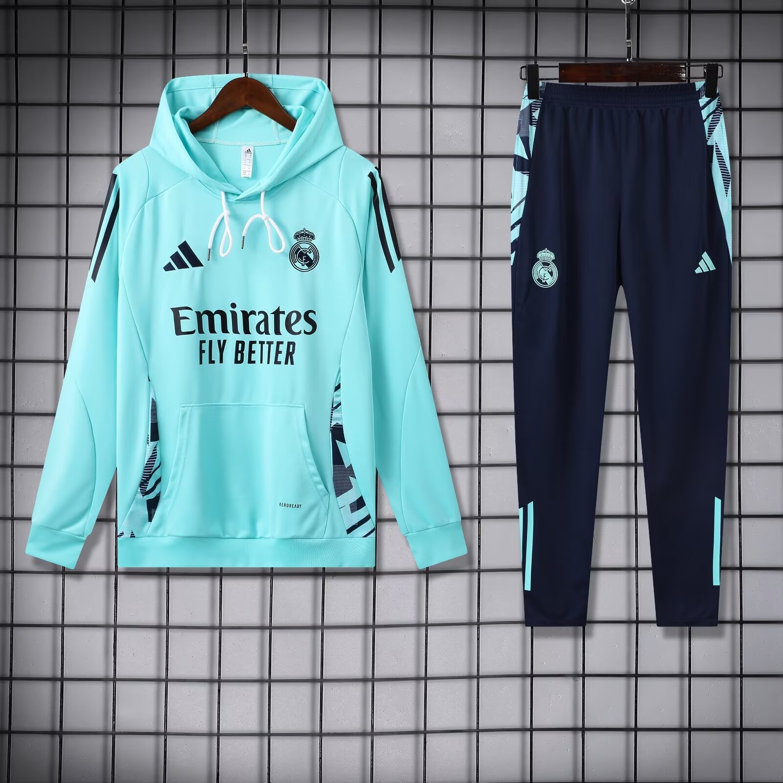 2024/2025 Real Madrid Hooded Long Sleeves Training Suit Football Shirt