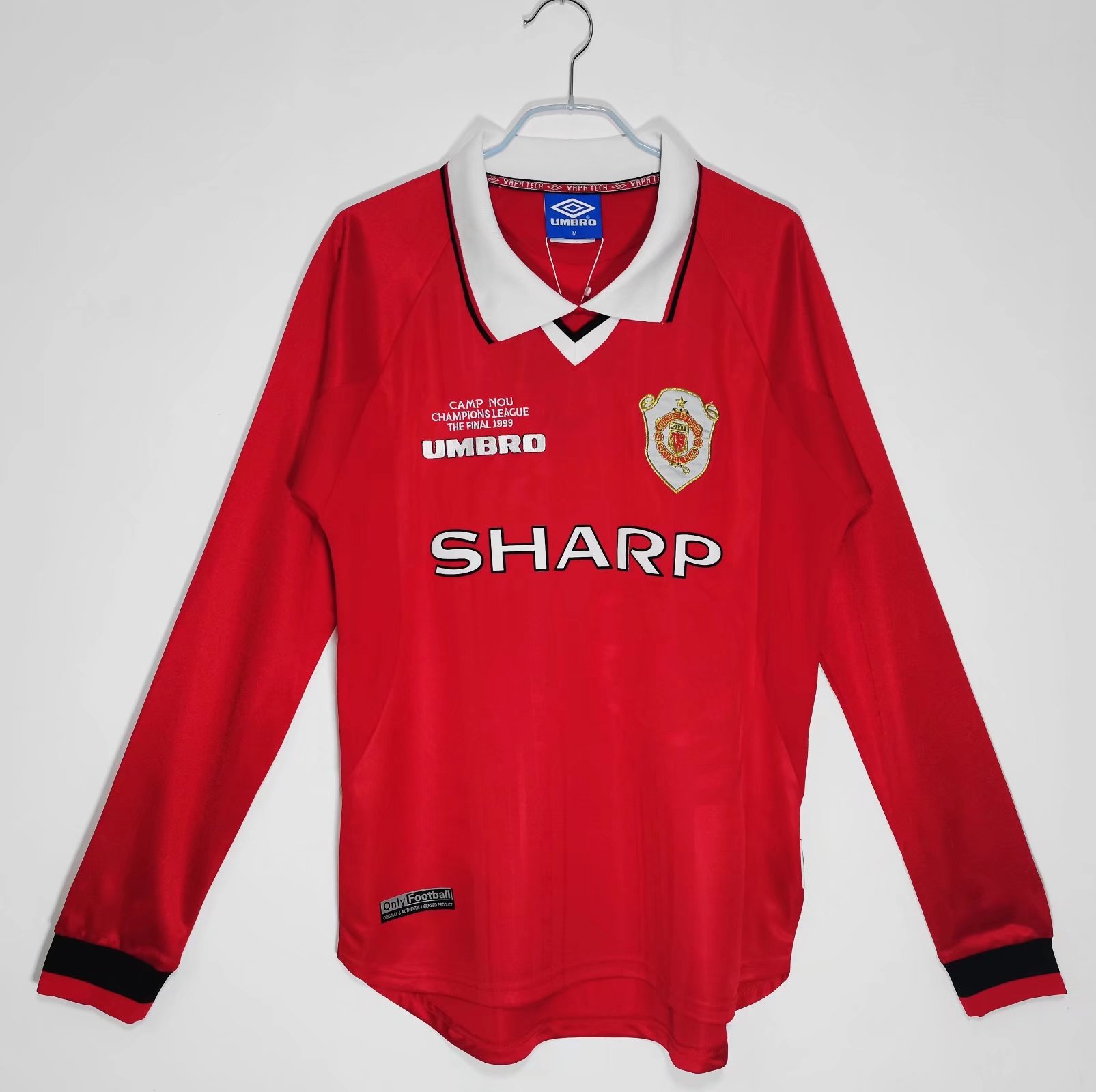 1999/2000 Retro Long Sleeve Manchester United Home Football Shirt 1:1 Thai Quality