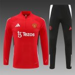 2024/2025 Manchester United Half-Pull Training Wear Red Football Shirt