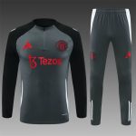 2024/2025 Manchester United Half-Pull Training Wear Dark Gray Football Shirt