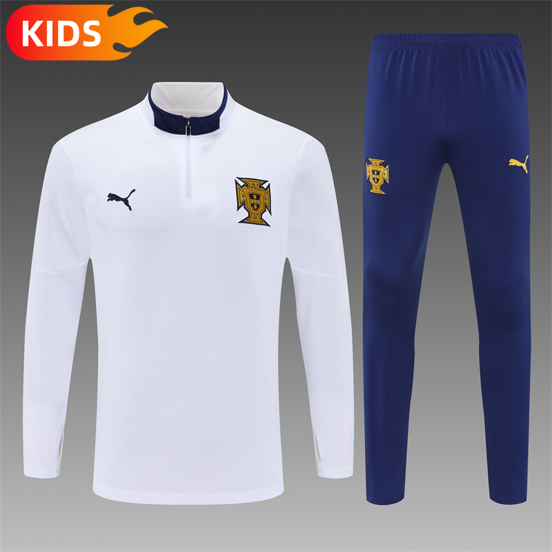 2025/2026 Portugal Half-Pull Training Wear Football Shirt Kids Size