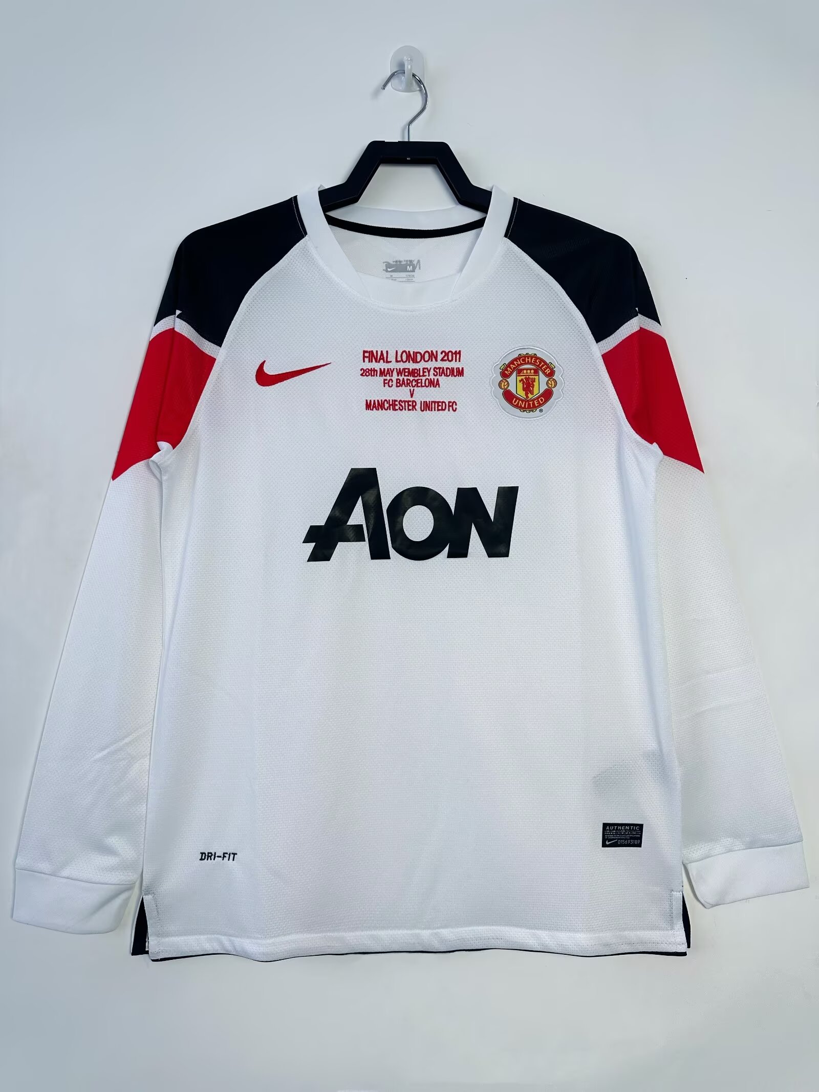 2010/2011 Retro Long Sleeve Manchester United Away Football Shirt 1:1 Thai Quality