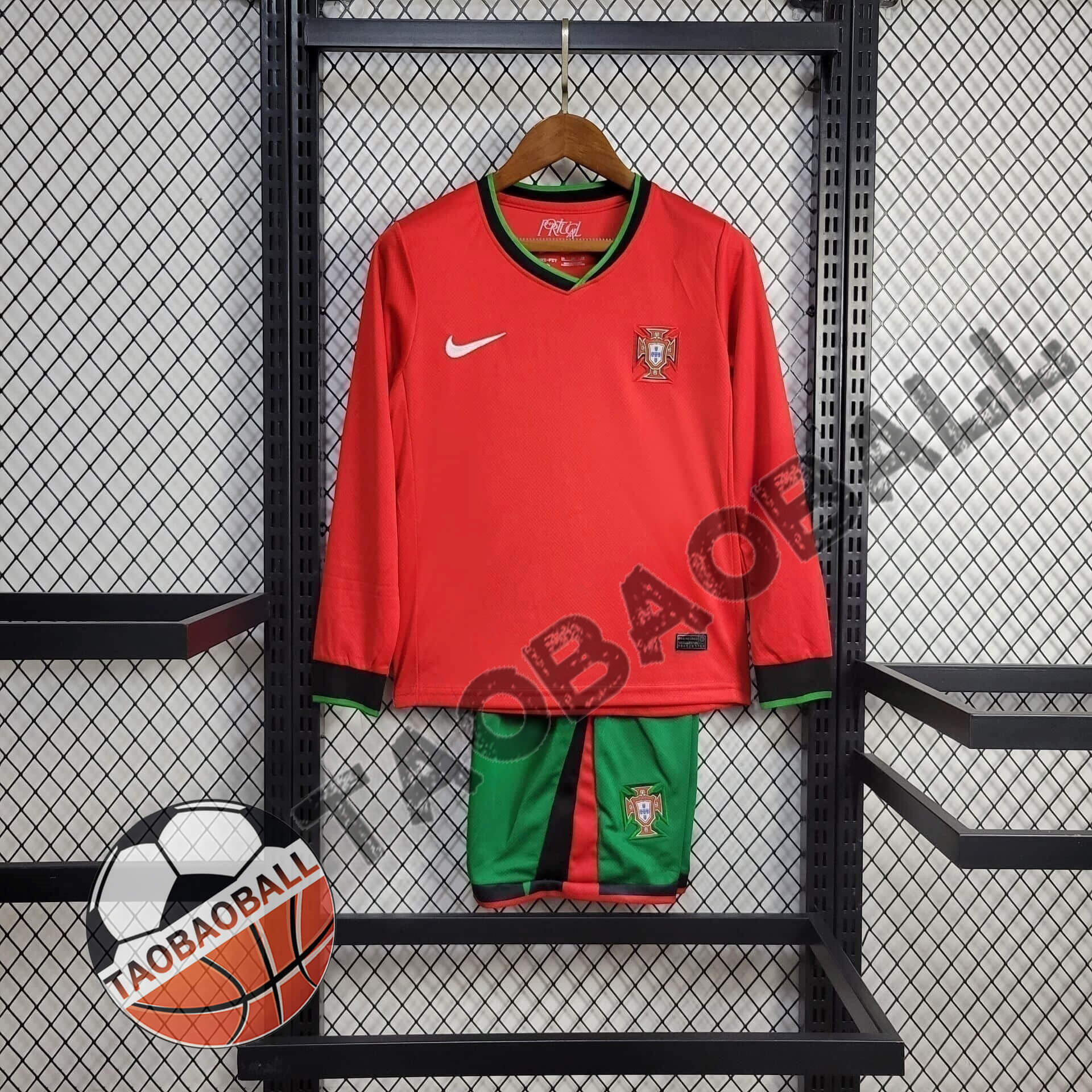 2024 Long Sleeve Portugal Home Football Shirt Kids Size 1:1 Thai Quality