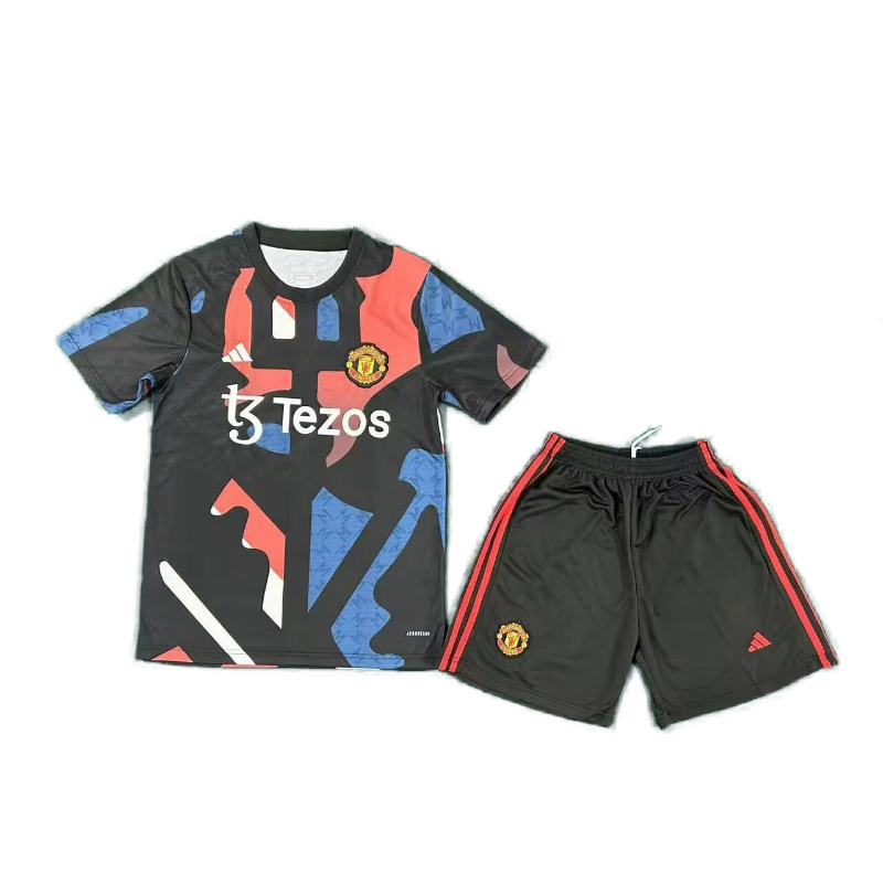 2024/2025 Manchester United Training Wear Football Shirt Kids Size 1:1 Thai Quality