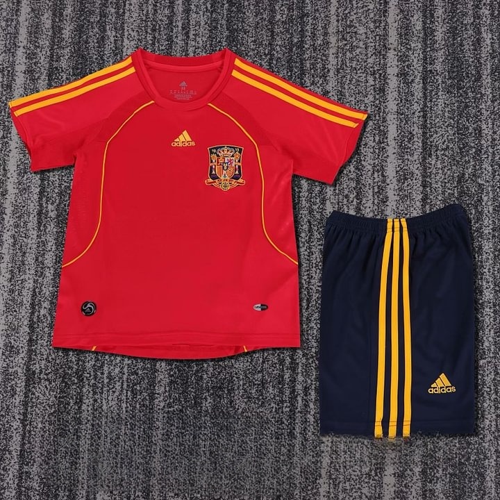2008 Retro Spain Home Football Shirt Kids Size 1:1 Thai Quality