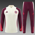 2024/2025 Bayern Munchen Half-Pull Training Wear Beige Football Shirt