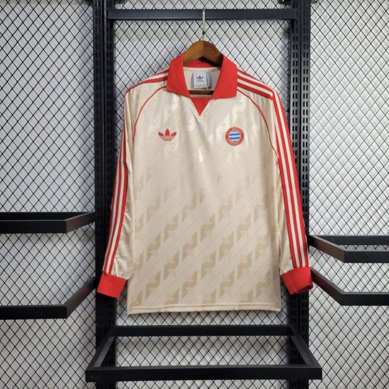 abd91be4e11ba59e218eb9b9d0a13238 Retro Long Sleeve Bayern Munchen Football Shirt 1:1 Thai Quality