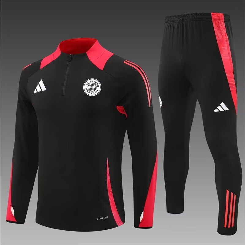 2024/2025 Bayern Munchen Half-Pull Training Wear Black Football Shirt