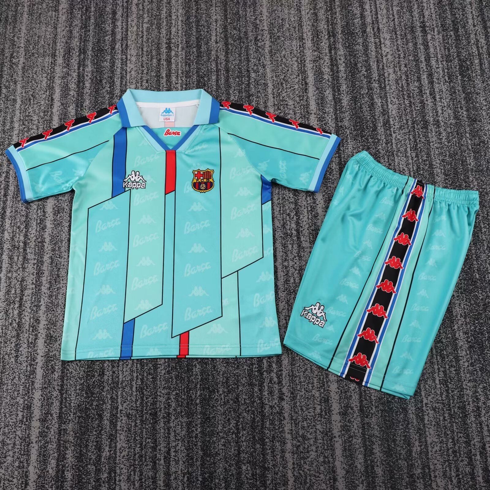 1996/1997 Retro Barcelona Away Football Shirt Kids Size 1:1 Thai Quality