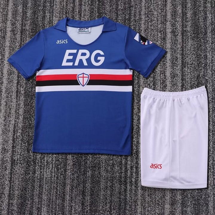 1990/1991 Retro Sampdoria Home Football Shirt Kids Size 1:1 Thai Quality