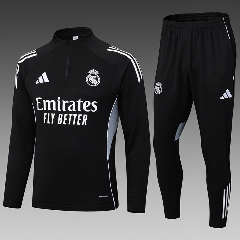 2025/2026 Real Madrid Half-Pull Training Suit Football Shirt 1:1 Thai Quality Set