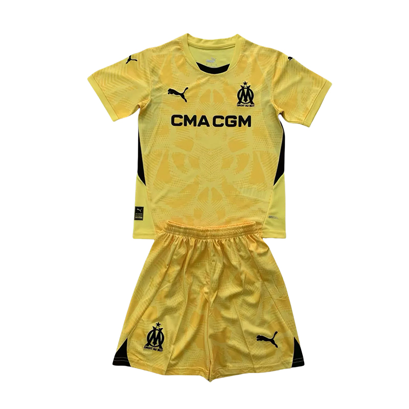 2024/2025 Olympique Marseille Goalkeeper Football Shirt Kids Size 1:1 Thai Quality