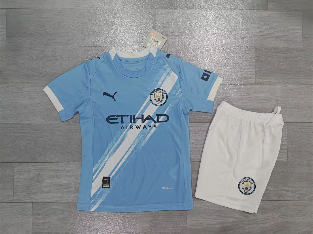 2025/2026 Manchester City Home Football Shirt Kids Size 1:1 Thai Quality