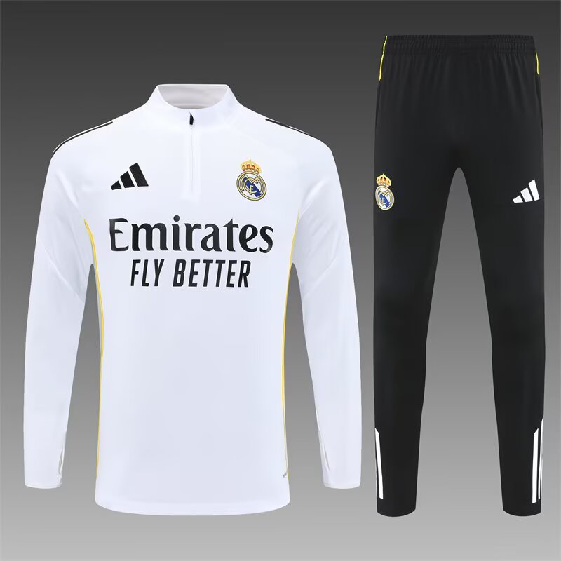 2025/2026 Real Madrid Half-Pull Training Suit Football Shirt 1:1 Thai Quality Set