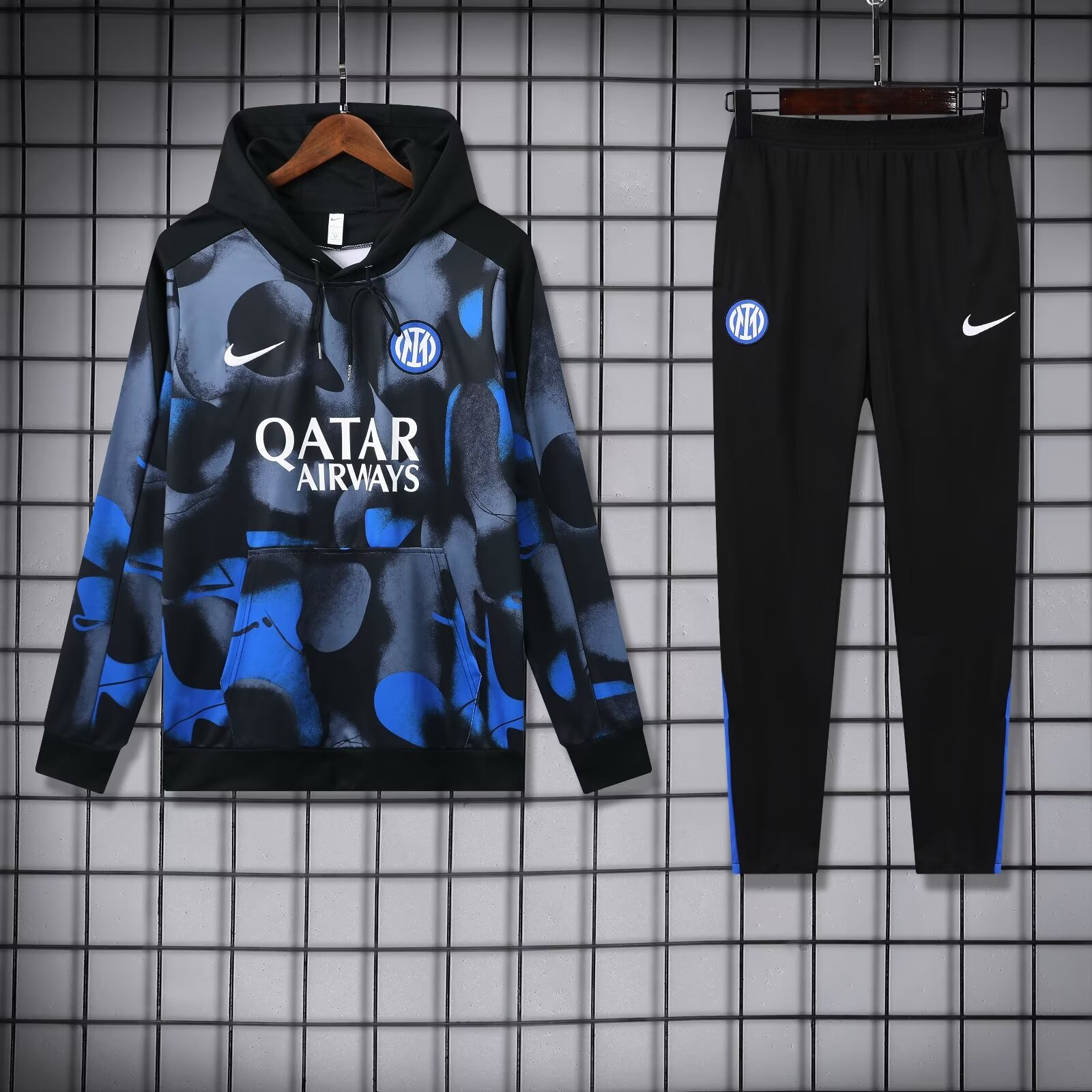 2024/2025 Inter Milan Hooded Long Sleeves Training Suit Football Shirt