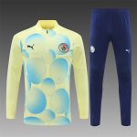 2024/2025 Manchester City Half-Pull Training Wear Light Yellow Football Shirt