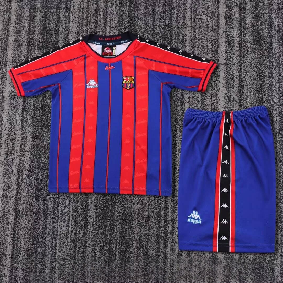 1997/1998 Retro Barcelona Home Football Shirt Kids Size 1:1 Thai Quality