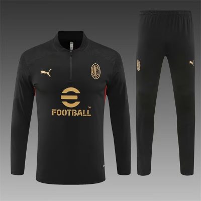 2024/2025 AC Milan Half-Pull Training Wear Black Football Shirt